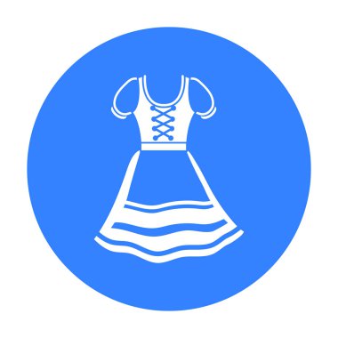 Dirndl simge siyah stil beyaz arka plan üzerinde izole içinde. Oktoberfest sembol stok vektör çizim.