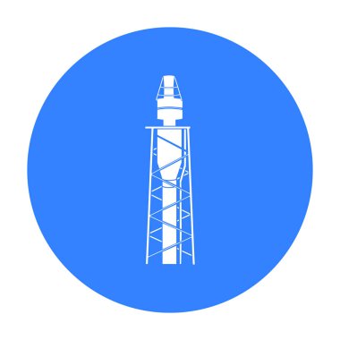 Petrol teçhizat simge siyah stil beyaz arka plan üzerinde izole içinde. Petrol sanayi sembol stok vektör çizim.