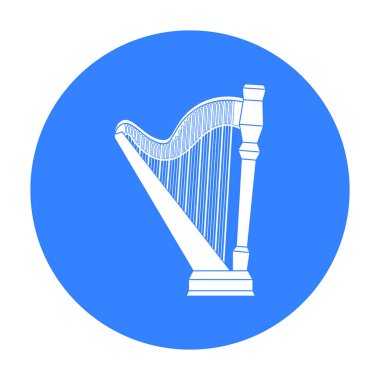 ARP simge siyah stil beyaz arka plan üzerinde izole içinde. Müzik aletleri hisse senedi vektör çizim sembolü