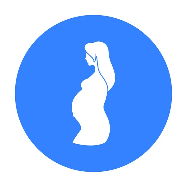 Icono embarazada en estilo negro aislado sobre fondo blanco. Embarazo símbolo stock vector ilustración . — Archivo Imágenes Vectoriales