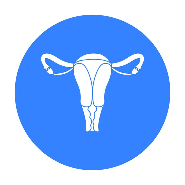 Baarmoeder pictogram in zwarte stijl geïsoleerd op een witte achtergrond. Zwangerschap symbool voorraad vectorillustratie. — Stockvector