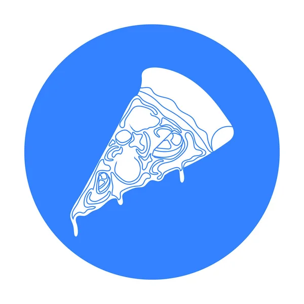 Scheibe Pizza-Symbol in schwarzem Stil isoliert auf weißem Hintergrund. Pizza und Pizzeria Symbol Aktienvektor Illustration. — Stockvektor