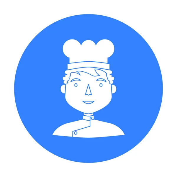 Het pictogram van de chef-kok in zwarte stijl geïsoleerd op een witte achtergrond. Mensen van verschillende beroep symbool voorraad illustratie vector. — Stockvector
