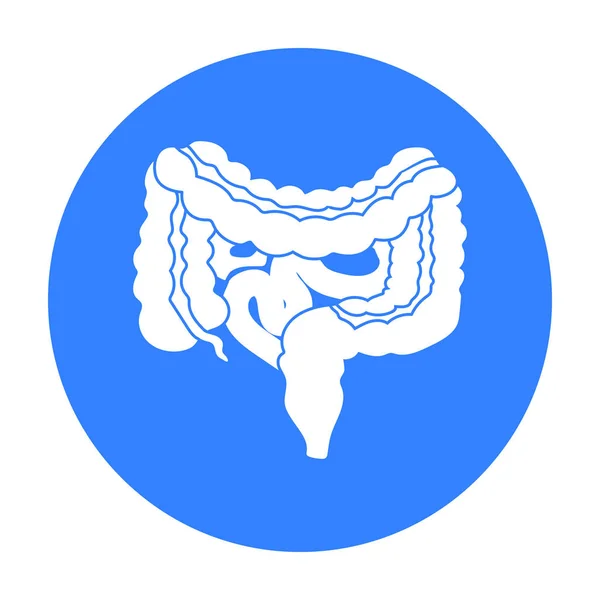 Икона желудочно-кишечного тракта в черном стиле выделена на белом фоне. Символическая векторная иллюстрация органов . — стоковый вектор