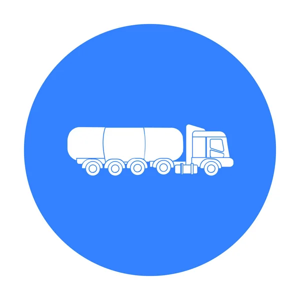 Öl-Tank-Trucker-Symbol im schwarzen Stil isoliert auf weißem Hintergrund. Ölindustrie Symbol Aktienvektor Illustration. — Stockvektor