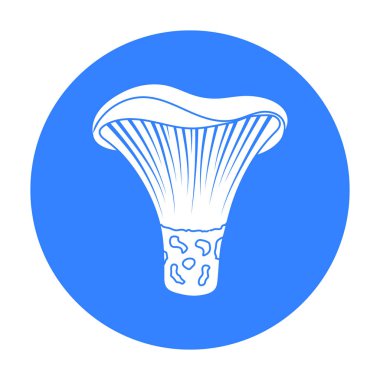 Actarius Indigo simgesinde siyah stil beyaz arka plan üzerinde izole. Mantar sembol stok vektör çizim.