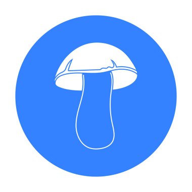 Porcini simge siyah stil beyaz arka plan üzerinde izole içinde. Mantar sembol stok vektör çizim.