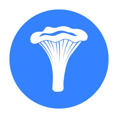 Cantharellus cibarius simge siyah stil beyaz arka plan üzerinde izole içinde. Mantar sembol stok vektör çizim.