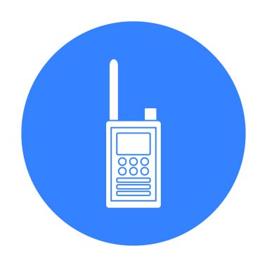 El alıcı verici simgesinde siyah stil beyaz arka plan üzerinde izole. Müze sembol stok vektör çizim.