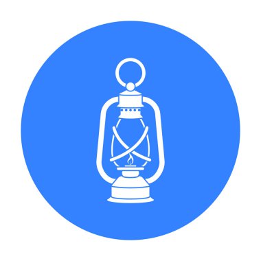 Fener simge siyah stil beyaz arka plan üzerinde izole içinde. Benim hisse senedi vektör çizim sembolü.