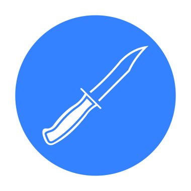 Askeri savaş bıçak simgesi siyah. Tek silah simgesinden büyük mühimmat, silah ayarla.