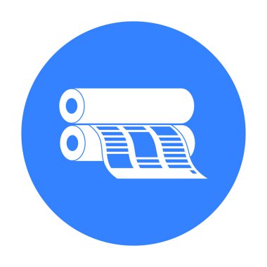 Gazete baskı makinesi Siyah tarzında beyaz arka plan üzerinde izole. Tipografi sembol stok vektör çizim.