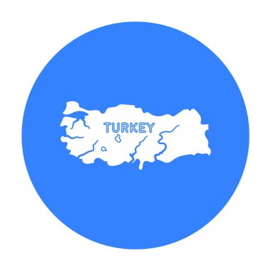 Siyah stil beyaz arka plan üzerinde izole bölge Türkiye'nin simgesi. Türkiye'de sembol stok vektör çizim.