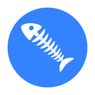 Balık iskelet simge siyah stil beyaz arka plan üzerinde izole içinde. Çöp ve atık sembol stok vektör çizim.