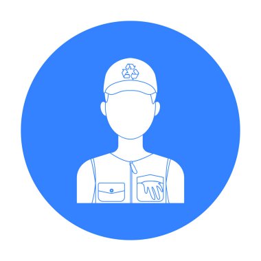 Atık toplayıcı simge siyah stil beyaz arka plan üzerinde izole içinde. Çöp ve atık sembol stok vektör çizim.