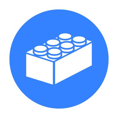 Yapı taşı siyah simgesi. Gösterim amacıyla web ve mobil tasarım.