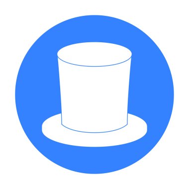 Zylinder simge siyah stil beyaz arka plan üzerinde izole içinde. Tiyatro sembol stok vektör çizim