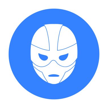 Süper kahraman s kask simge siyah stil beyaz arka plan üzerinde izole içinde. Süper kahraman s maskesi sembol stok vektör çizim.