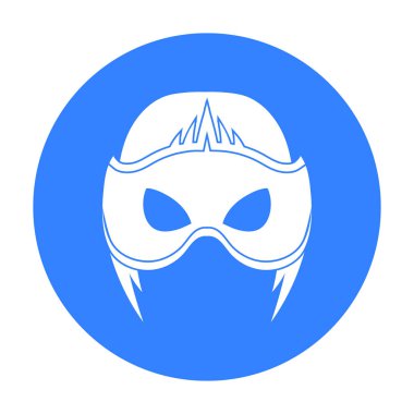 Tam kafa maske simgesi beyaz arka plan üzerinde izole Siyah tarzında. Süper kahraman s maskesi sembol stok vektör çizim.