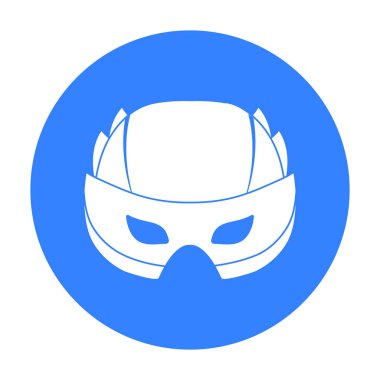 Tam kafa maske simgesi beyaz arka plan üzerinde izole Siyah tarzında. Süper kahraman s maskesi sembol stok vektör çizim.