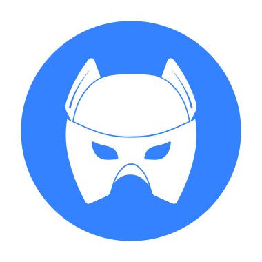 Tam kafa maske simgesi beyaz arka plan üzerinde izole Siyah tarzında. Süper kahraman s maskesi sembol stok vektör çizim.