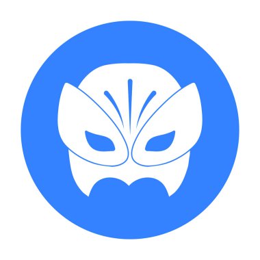 Tam kafa maske simgesi beyaz arka plan üzerinde izole Siyah tarzında. Süper kahraman s maskesi sembol stok vektör çizim.