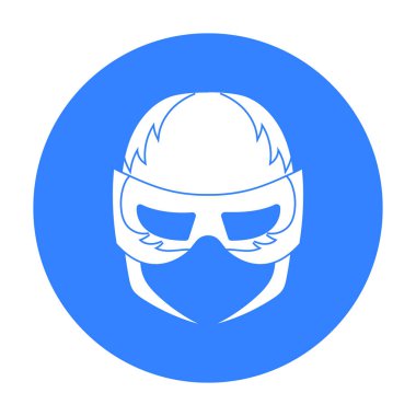 Tam kafa maske simgesi beyaz arka plan üzerinde izole Siyah tarzında. Süper kahraman s maskesi sembol stok vektör çizim.