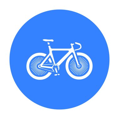 Bisiklet simge siyah. Tek spor idolü büyük fitness, sağlıklı, egzersiz siyah.