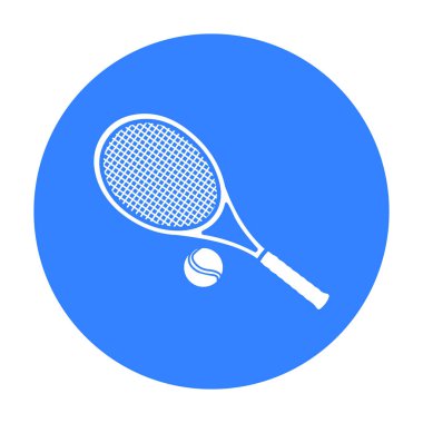 Tenis simge siyah. Tek spor idolü büyük fitness, sağlıklı, egzersiz siyah.