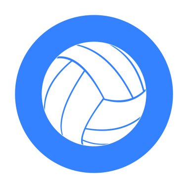 Voleybol simge siyah. Tek spor idolü büyük fitness, sağlıklı, egzersiz siyah.