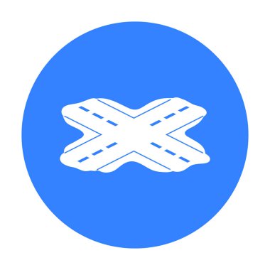 Kore rossroads simge siyah stil beyaz arka plan üzerinde izole içinde. Güney Kore sembol stok vektör çizim.