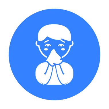 Burun simge siyah çalıştırıyor. Büyük hasta, hastalık siyah tek hasta simge.