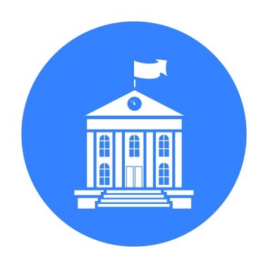 Okul simge siyah. Büyük okul, üniversite siyah simgesinden tek eğitim.