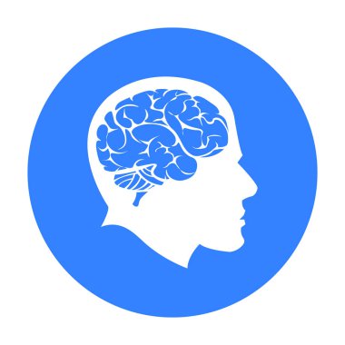 Beyin simge siyah. Büyük okul, üniversite siyah simgesinden tek eğitim.