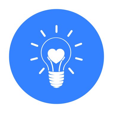 Ampul simgesi beyaz arka plan üzerinde izole Siyah tarzında. Romantik sembol stok vektör çizim.