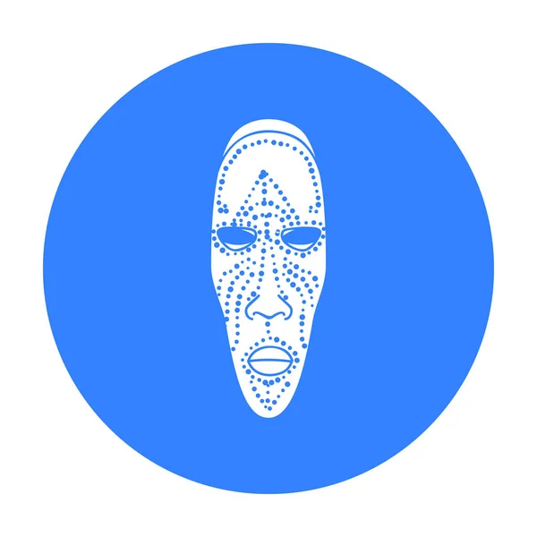 Ícone de máscara africana em estilo preto isolado no fundo branco. Museu símbolo estoque vetor ilustração . —  Vetores de Stock