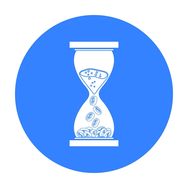 Time Is Money ícone em estilo preto isolado no fundo branco. Dinheiro e finanças símbolo estoque vetor ilustração . — Vetor de Stock