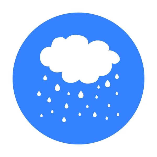 Regen-Symbol im schwarzen Stil isoliert auf weißem Hintergrund. Wetter-Symbol Aktienvektor Illustration. — Stockvektor