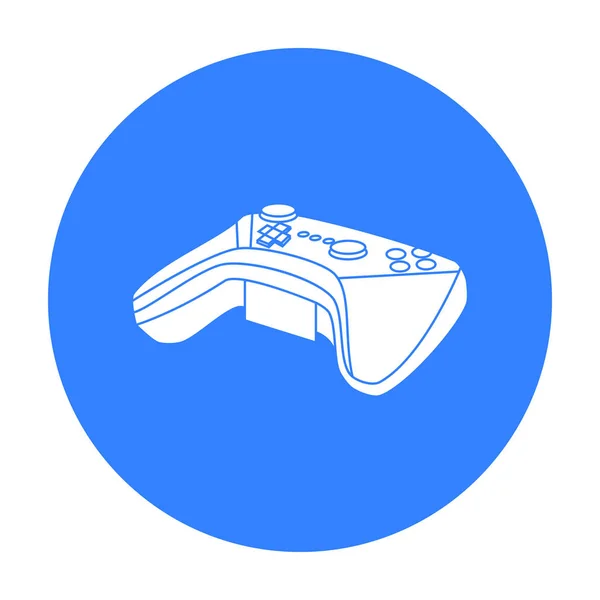 Controller di gioco per l'icona della realtà virtuale in stile nero isolato su sfondo bianco. Simbolo realtà virtuale stock illustrazione vettoriale . — Vettoriale Stock