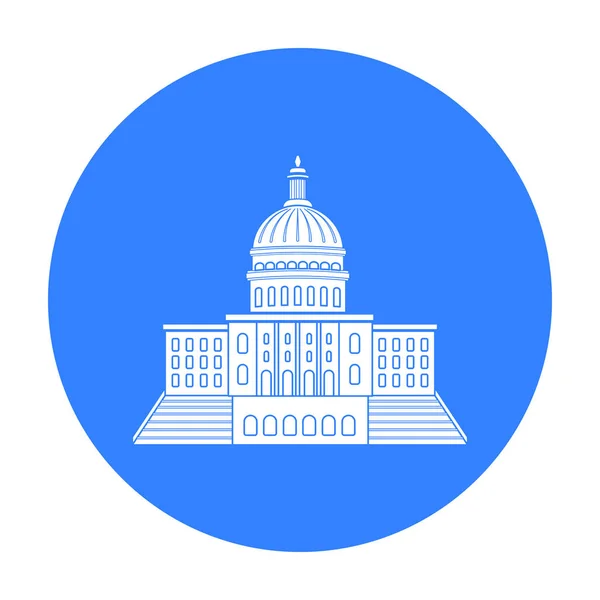 United States Capitol icon in black style isolated on white background. USA country symbol stock vector illustration. — Stock Vector
