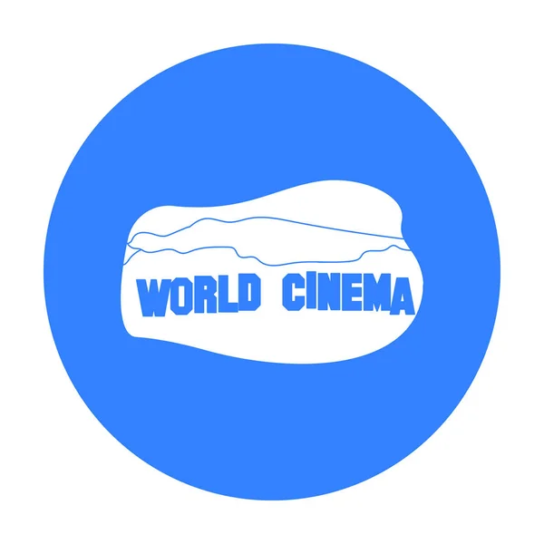 World cinema teken pictogram in zwarte stijl geïsoleerd op een witte achtergrond. USA land symbool voorraad vectorillustratie. — Stockvector