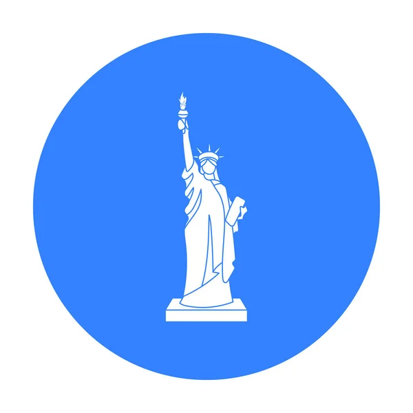 Estatua de la Libertad icono en estilo negro aislado sobre fondo blanco. EE.UU. país símbolo stock vector ilustración . — Archivo Imágenes Vectoriales