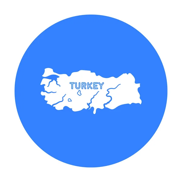 Έδαφος της Τουρκίας εικονίδιο σε μαύρο στυλ που απομονώνονται σε λευκό φόντο. Εικονογράφηση διάνυσμα απόθεμα σύμβολο Τουρκία. — Διανυσματικό Αρχείο