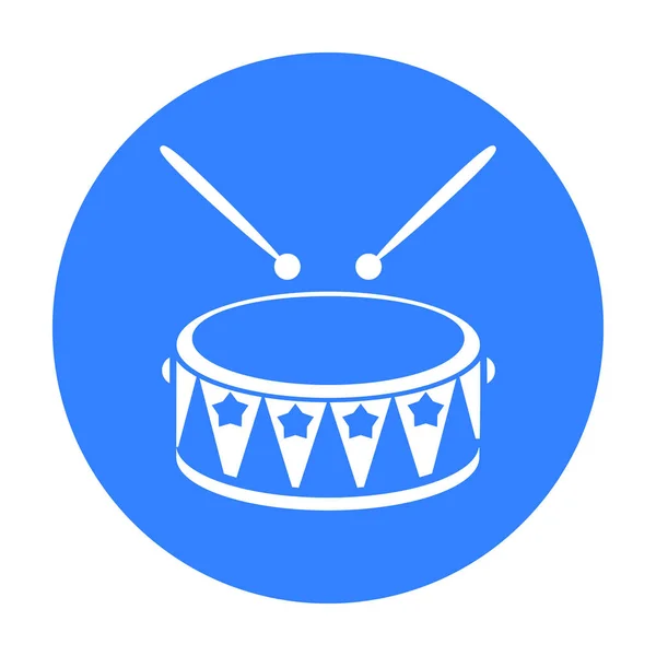 Drum zwart pictogram. Illustratie voor het web en mobiele apparatuur. — Stockvector