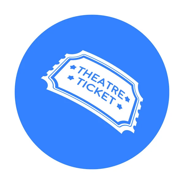 Theatre ticket icon in black style isolated on white background. Theater symbol stock vector illustration — Stock Vector