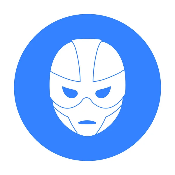 Superhelden-Helm-Ikone im schwarzen Stil isoliert auf weißem Hintergrund. Superhelden s Maske Symbol Aktienvektor Illustration. — Stockvektor