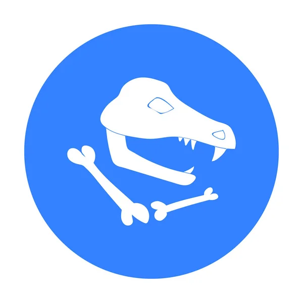 Dinosaurus fosílie ikona v černém stylu izolovaných na bílém pozadí. Doba kamenná symbol akcií vektorové ilustrace. — Stockový vektor