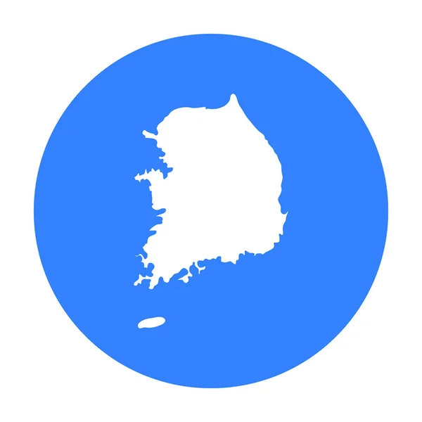 Jižní Korea ikona v černém stylu izolovaných na bílém pozadí. Jižní Korea symbol akcií vektorové ilustrace. — Stockový vektor