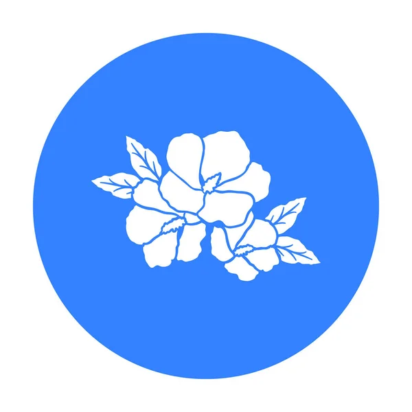 Rose of sharon ikonen i svart stil isolerad på vit bakgrund. Sydkorea symbol lager vektorillustration. — Stock vektor