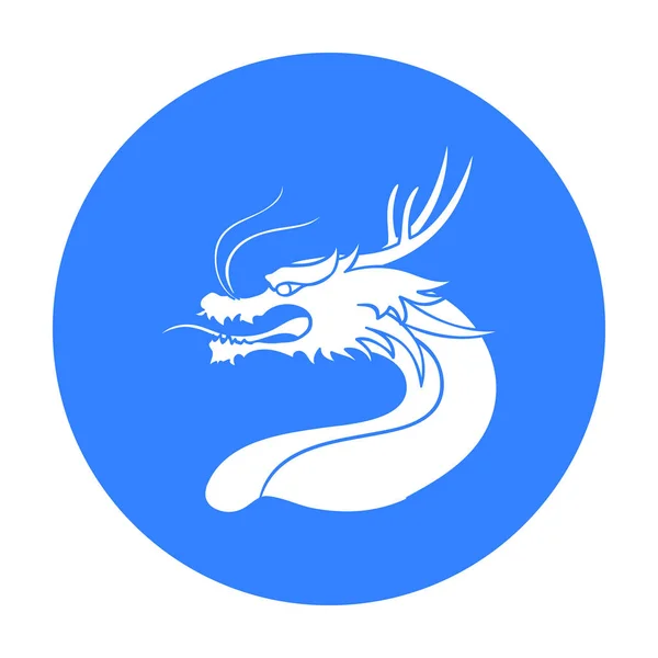 Drachen-Symbol im schwarzen Stil isoliert auf weißem Hintergrund. südkoreanische Symbolaktienvektor-Illustration. — Stockvektor